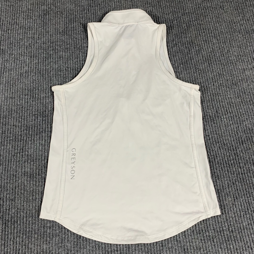 Greyson Top Womens S mall White Quarter Zip Sleeveless Performance Golf Stretch - Picture 9 of 12